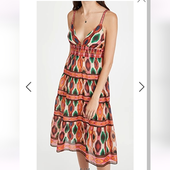 alice + olivia Santina Lace Tiered Midi Dress - Picture 2 of 12